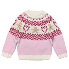 PPX05: Girls Gingerbread Knitted Christmas Jumper (3-9 Years)